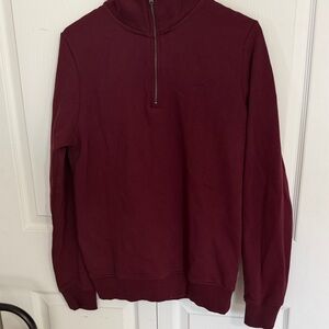 Men's Maroon Zip-Up Sweater